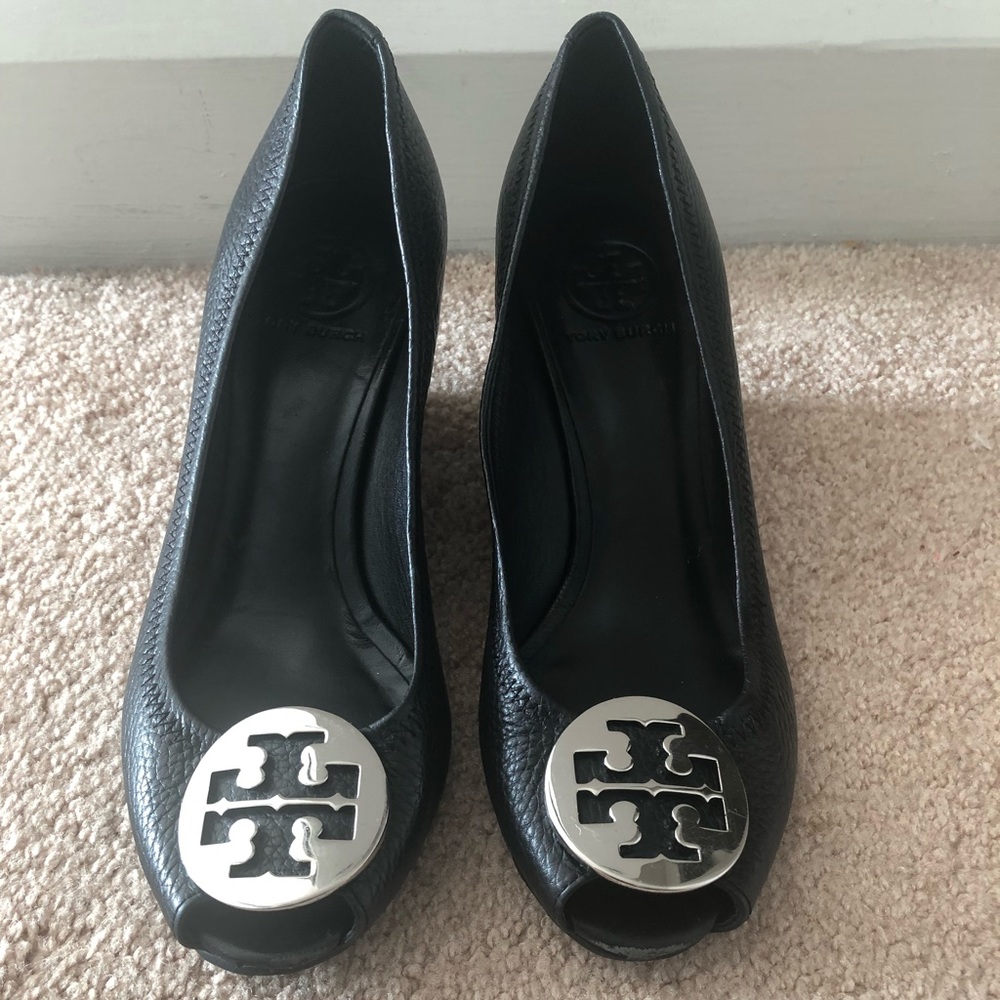 Tory Burch Sally Peep Toe Wedges- 2.5 inch/Size 7